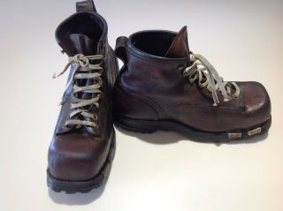 WWII 10Th MOUNTAIN DIVISION LEATHER SKI BOOTS (1943) SIZE 8 1/2 D US ARMY 2