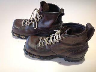 WWII 10Th MOUNTAIN DIVISION LEATHER SKI BOOTS (1943) SIZE 8 1/2 D US ARMY 7