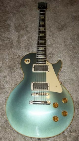 Gibson Custom 1957 Les Paul Standard Electric Guitar (Antique Metallic Teal) 2