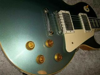Gibson Custom 1957 Les Paul Standard Electric Guitar (Antique Metallic Teal) 5
