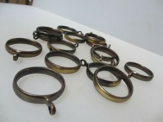 Vintage Brass Curtain Rings Holder Hangers Brackets Old X14 1.  25 " W