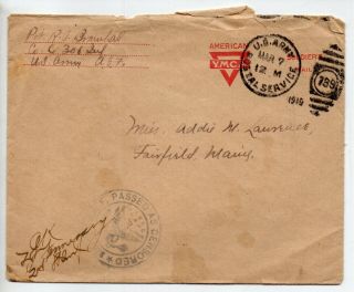 61493.  WWI Letter Pvt Ralph Bramhall Co C 306 Inf to Miss Addie Lawrence Maine 3