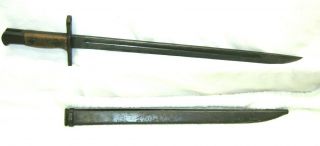 Ww2 Japanese Type 30 Tokyo Hourglass Bayonet W/metal Scabbard
