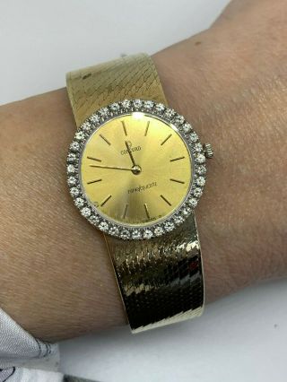 Vintage Ladies14k Yellow Gold Diamond Concord Quartz Watch 7