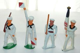 Set Of 4 Different Vintage Barclay Manoil Sailor Lead Soldiers