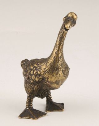 Retro Chinese Bronze Statue Figurine Animals Duck Solid Mascots Collect Gift