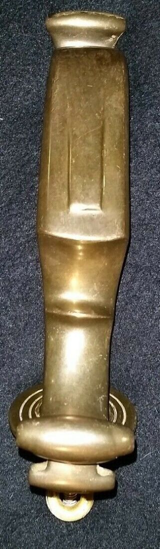 Vintage Large Heavy Solid Brass Door Knocker 7 1/2 " Long With Mounting Screw.