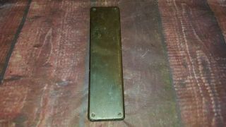 Antique Vintage Old Solid Brass Yale Door Push Plate Hardware
