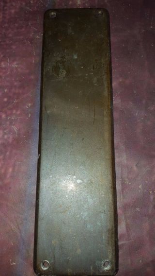 Antique Vintage Old Solid Brass Yale Door Push Plate Hardware 2