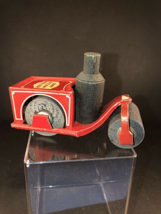 Vintage Antique Animate Toy Baby Steam Roller From 1916 Orig.  Tin & Wood