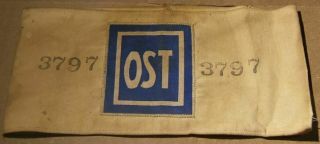 Ww2 German Ost Armband Worn By Russian & Polish Imported Workers In Germany