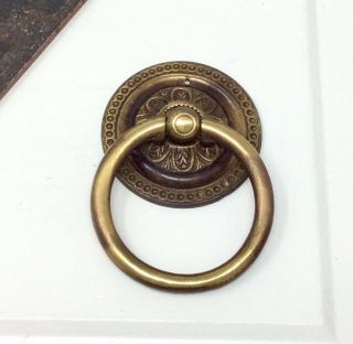 Antique Heavy Brass Ring Pull 10826 Keeler Kbc Furniture Drawer Handle