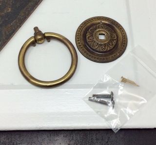 Antique Heavy Brass Ring Pull 10826 Keeler KBC Furniture Drawer Handle 2
