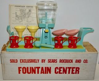 Rare Toy Soda Fountain Center Ideal 1962 Sears Exclusive Has Box