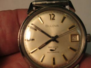 Vintage Men,  s Bulova Sea King Automatic Wrist Watch - Running 2