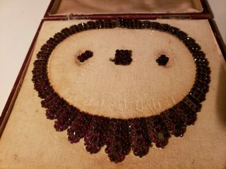 Special Victorian Garnet Parure,  Necklace,  Ring,  Earrings/box Bangke Bracelet 2