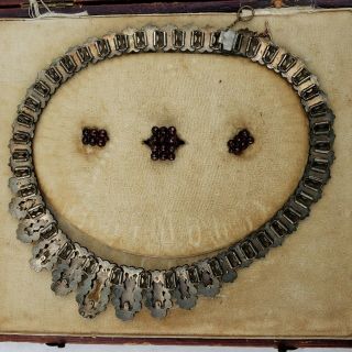 Special Victorian Garnet Parure,  Necklace,  Ring,  Earrings/box Bangke Bracelet 7