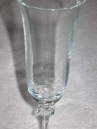 Set of 5 Vintage 20th Century Crystal Glass Wine Goblets Stem Glass 7 