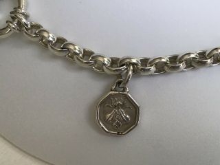 SLANE & SLANE Rare Vintage 3 Charm Sterling Silver Bracelet 5