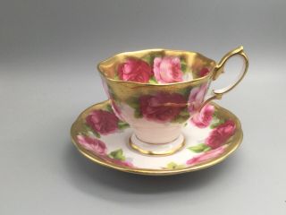 Vintage Royal Albert Bone China England Old English Rose Tea Cup And Saucer