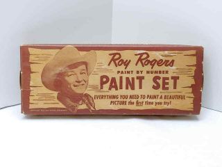 Rare Antique 1954 Roy Rogers Paint By Number Paint Set (2) Canvas Inside