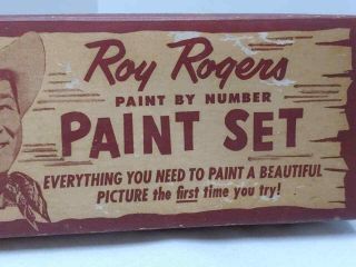 RARE Antique 1954 Roy Rogers Paint By Number Paint Set (2) CANVAS Inside 4