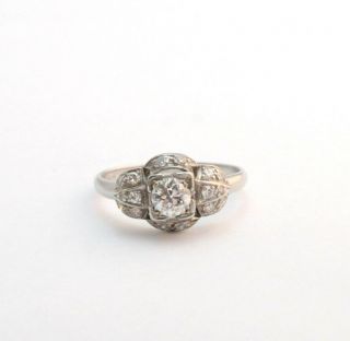 Art Deco 1/2 carat Diamond Engagement Ring Platinum Size 6.  5 2