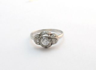 Art Deco 1/2 carat Diamond Engagement Ring Platinum Size 6.  5 5