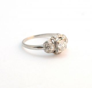 Art Deco 1/2 carat Diamond Engagement Ring Platinum Size 6.  5 7