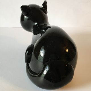 Vtg,  Murano Glass Black Cat Decanter Bischoff Cherry Wine Italy Glass Eyes 2