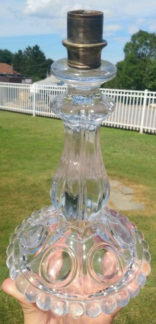 Vintage Antique Baccarat Style Glass Candelabra Base Stunning Look Candle Holder