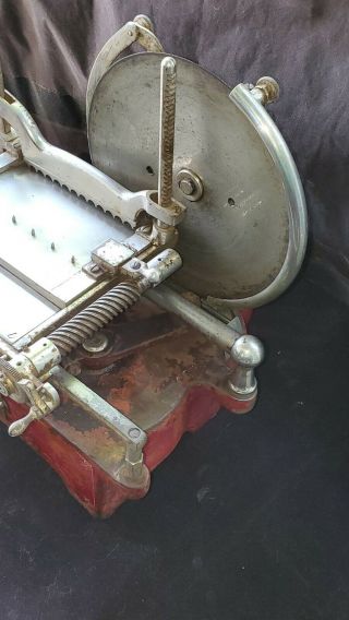 Antique Van Berkel ' s US Slicing Machine Hand Crank Flywheel Deli Meat Slicer 7