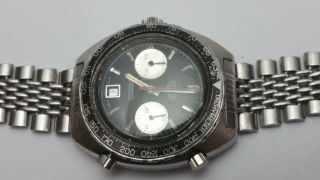 Vintage Heuer Autavia Viceroy 1163V Black 42mm Chronograph Stainless Steel Watch 6