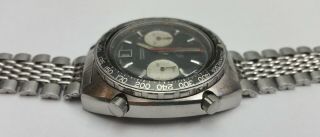 Vintage Heuer Autavia Viceroy 1163V Black 42mm Chronograph Stainless Steel Watch 8