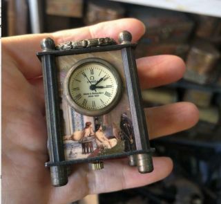 Collectible Old Chinese Cloisonne Handwork Mechanical Table Small Clock