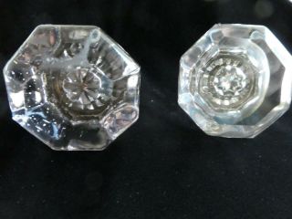 2 Vintage / Antique Clear Glass With Purple Hue Tint Door Knobs