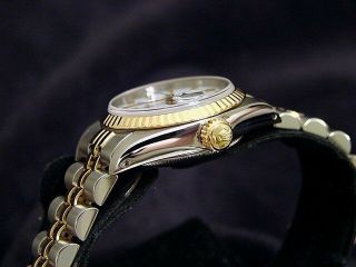 Rolex Datejust Ladies 2Tone 18K Gold & Stainless Steel Watch White Roman 69173 3