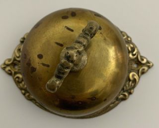 Antique Victorian Style Brass Mechanical Twist Doorbell & RARE 2