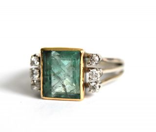 Exceptional 14ct white gold 3carat emerald and diamond bespoke ring 6