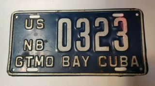 Gtmo Bay Cuba Vintage License Plate Gitmo 12 " X 6 " Rare