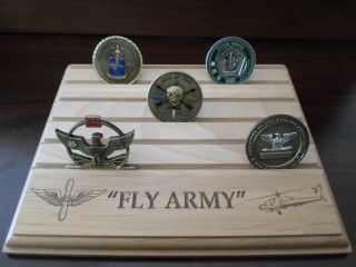 Military Challenge Coin Holder/display 8x10,  Fly Army,  Apache Ah - 64