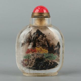 Chinese Exquisite Handmade Landscape Crystal Snuff Bottle