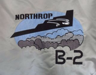 Vtg Northrop Grumman Satin B2 Us Air Force Silver Flight Bomber Jacket Size Xxxl