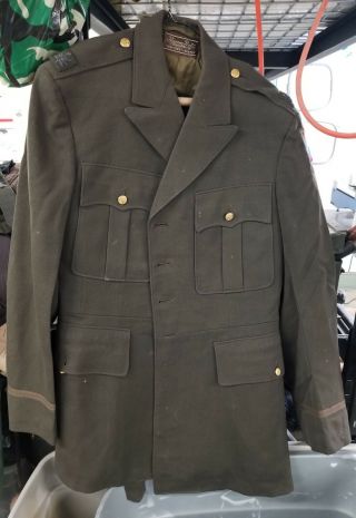 Vtg Us Military Uniform Green Dress Uniform - Korean War Era - Jacket And Pants