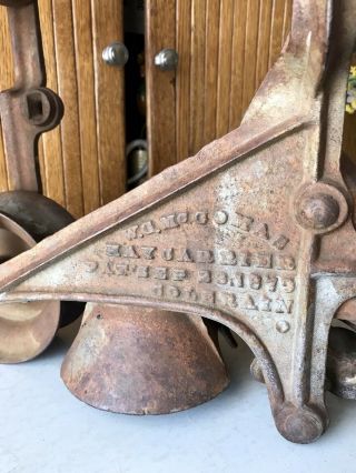 1879 W G McComas Antique Wood Beam Hay Barn Carrier Trolley Rare 3