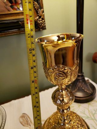 Antique Sterling Catholic Mass Chalice And Paten - Scenes of the Passion Jesus 11
