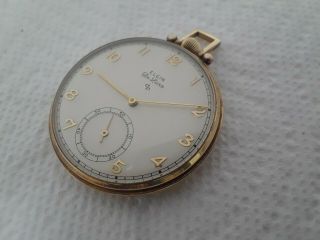 Vintage Pocket Watch Elgin 17 J 5 Adj Cal 542 C 1947 14 K Gold F.