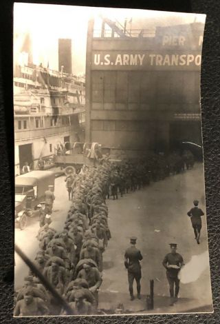 Photo Wwi Aef 20th Engineers Arrive Home Hoboken Nj 1919