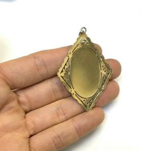 Fine Edwardian Antique Carved Mother of Pearl Diamond 18K Gold Religious Pendant 8