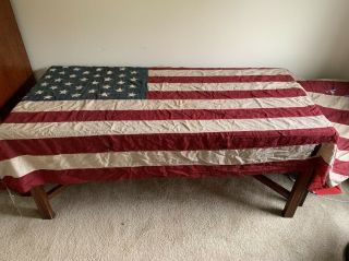 Huge Vintage Antique 41 Star U.  S.  Flag 8 Feet Long Exc